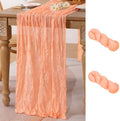 Peach Pink Cheesecloth Table Runner Fall Dinning Table Decor 10ft, 2 Pack by MLMC