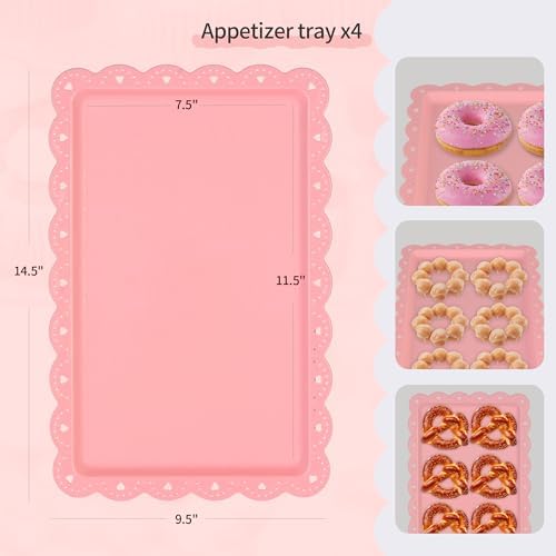 Pack of 11 NWK Cake Stand Set of Cupcake Stand, Tray & Table Cloth (Pink) - Image 5
