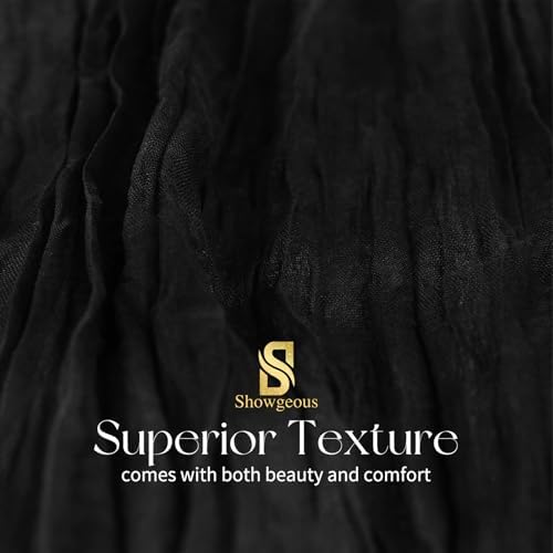 4 Pack Black Cheesecloth Table Runner 17x108 Inches Boho Home Decor - Image 4