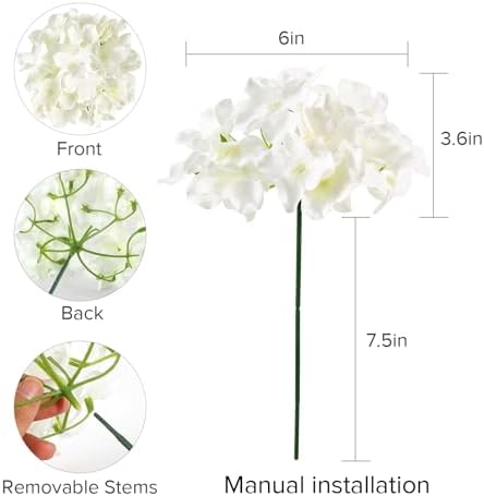 Auihiay 204Pcs Hydrangea Artificial Flowers Bulk, Silk Hydrangeas Flowers - Image 3