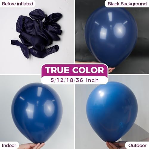 Bezente Navy Blue Latex Party Balloons 100 Pack 12 inch - Image 2