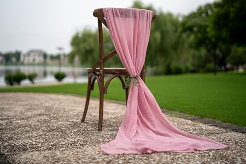 10Pcs Dusty Rose Cheesecloth Table Runner 120 Inches for Party Home Decor - Image 6