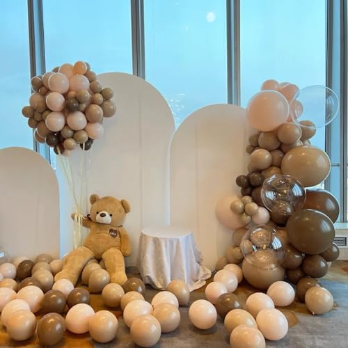 Voircoloria 105pcs Khaki Party Latex Balloons, 12inch - Image 5