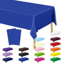 QZYL 2 Pack Picnic Table Cover, 108 x 54 Inches Blue Plastic Tablecloth, Disposable Tablecover Blue Tablecloth for Rectangle Table, Waterproof Party Supplies for Birthday Wedding Gathering by QZYL