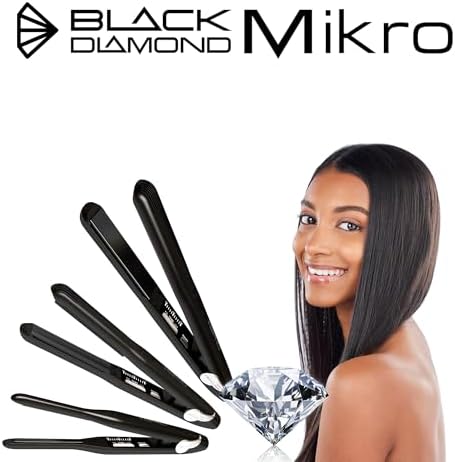 H2PRO Black Diamond 1 Inch Tourmaline Ceramic Straightening Iron - Cutting Edge Professional Flat Iron for All Hair Types - Image 3
