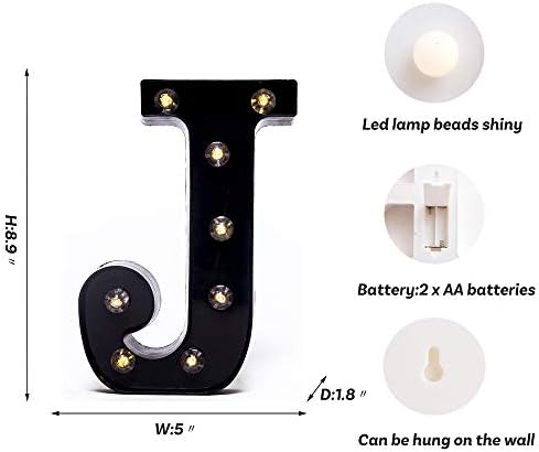 Foaky Black LED Marquee Number Lights Sign Light Up Marquee Number Lights Sign for Night Light Wedding Birthday Party Battery Powered Christmas Lamp Home Bar Decoration - Image 3