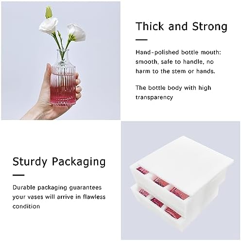 SUPMIND Glass Bud Vases Set, 12pcs Pink Small Flower Vases in Bulk - Image 6