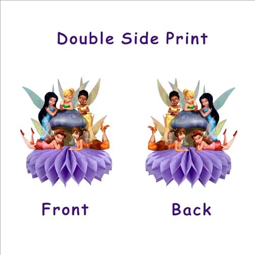 8Pcs Fairy For Tinkerbell Honeycomb Table Centerpiece,Cartoon Birthday Party Supplies Table Decorations for Party Decorations. - Image 4