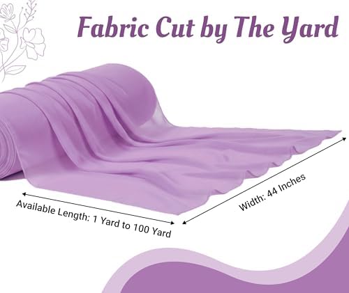 55 Yard Chiffon Fabrics, 44" Wide, Lightweight, Sheer – Lavender - Image 4