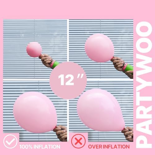 PartyWoo Pink and Gold Balloons 66pcs 12 Inch Gold Pearl Hot Pink Balloons - Image 6
