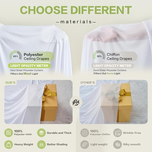30x12 ft White Backdrop Curtains for Weddings Parties, Birthdays and Photos - Image 5