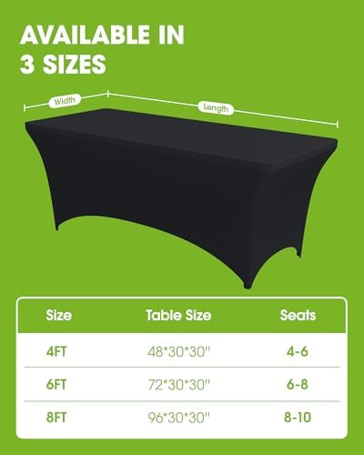 Pureegg Spandex Tablecloth 8ft 2 Pack Black - Image 5