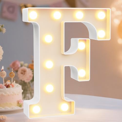 Pooqla LED Marquee Letter Lights Sign, Light Up Alphabet Letter for Home Party Wedding Decoration F by Pooqla