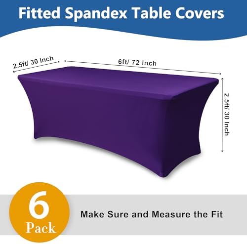 Spandex Table Cloths for 6 foot Rectangle Tables-Fitted Stretch Table Cover - Image 4