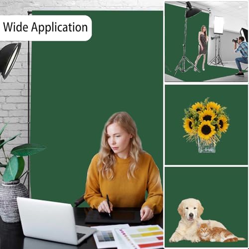 Dark Green Photography Backdrop for Photoshoot, Fabric, 10x20ft - Image 2
