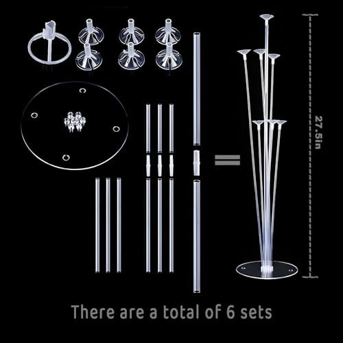 6pcs Pink Bow Balloon Stands Kit Table Centerpiece Table Decorations for Sorority Anniversary Birthday Wedding Graduation Party Decorations (Pink Bow) - Image 5