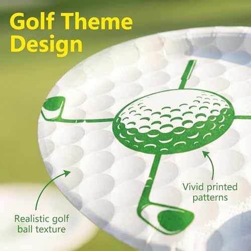 50 Pcs Golf Plates and Napkins, 7 Inch Golf Birthday Party Supplies - Image 4