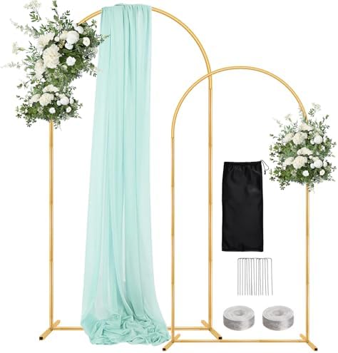 WellSign 7.2FT, 6.6FT Wedding Arch Backdrop Stand Set of 2 by WellSign