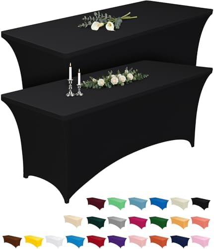 Pureegg Spandex Tablecloth 6ft 2 Pack Black by Pureegg