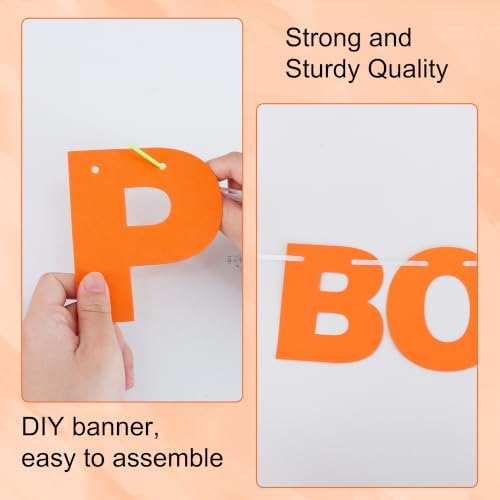 BEISHIDA 116 PCS A-Z DIY Letter Banner Kit Make Your Own Banner Including 111 Letters and Numbers 3 Rope and 2 Threading Device,Customized for Birthday Graduation Wedding Decor Matte Orange - Image 3