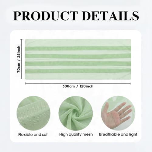 Artoid Mode 3Pcs Sage Green Gauze Table Runner 28x120Inch, Seasonal Sheer Kitchen Dining Holiday Wedding Birthday Baby Shower Table Decor for Home Party - Image 6