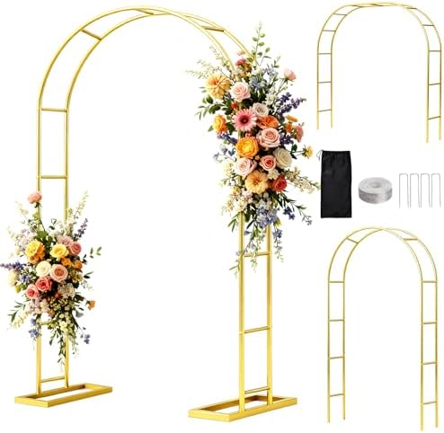 WellSign Wedding Arch 6.6FTx3.5FT Garden Trellis for Climbing Plants by WellSign