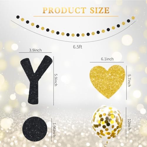 You Worked Your Whole Life For This Party Banner Black Gold Glittery Retirement Party Decoration Set Funny Retirement Sign Gifts for Women Men Employee Coworker Office Retired Balloon Garland Decor - Image 2