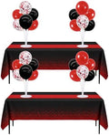 TONIFUL 4 Set Black Red Balloon Stand Centerpieces with Tablecloth by TONIFUL