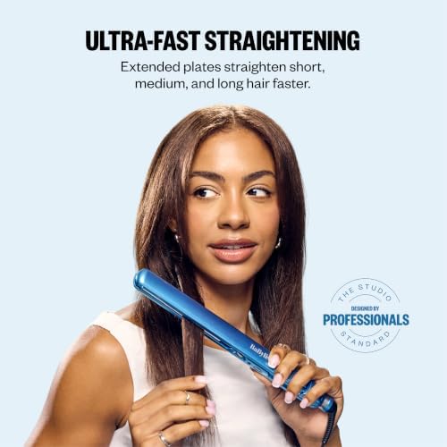 BabylissPRO Nano Titanium Ultra-Thin Hair Straightener, Professional Flat Iron, 5-Inch Extended Plates for Faster Straightening, for All Hair Types - Image 2