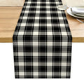 Black and White Gingham Table Runner, Buffalo Plaid Check Table Cloth Decor by Unknown