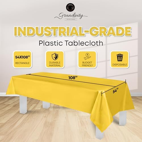 Grandipity Plastic Table Cloth Disposable 12 Pack 54” x 108” Rectangle - Image 2