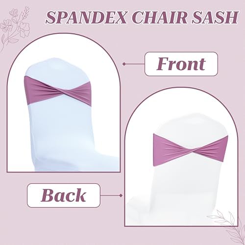 MDS Pack of 125 Spandex Chair Sashes Without Slider Buckles – Dusty Pink - Image 4