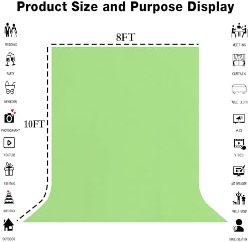 Light Green Photography Backdrop for Photoshoot, Fabric 10x10ft - Image 3
