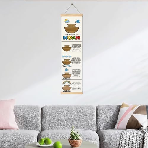 Noah's Ark Banner, Church Banner, Christian Rustic Hanging Door Flag, Farmhouse Decorations Outdoor Indoor, Church Activity Decor, Bible Lesson, Scripture and Words Decorations - Image 6