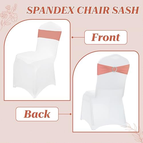 Pack of 200 Spandex Chair Sashes for Wedding Party & Event – Coral Peach - Image 4