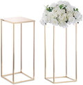 NUPTIO Gold Vases Wedding Centerpieces, Geometric Stand, 23.6" Tall, 2 Pcs by Nuptio