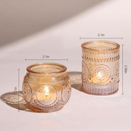 30 Pcs Assorted Gold Votive Candle Holders for Wedding Table Centerpieces, Glass Tea Lights Candle Holder for Diwali Decorations, Wedding Decorations, Vintage Boho Home Tea Party Decor, - Image 2