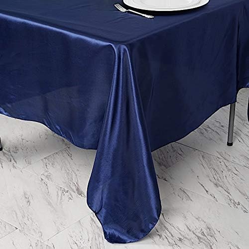 BalsaCircle 10 pcs 72x72 inch Navy Blue Square Tablecloth Satin Fabric Overlays Linens | Table Cloths Cover for Wedding Party Banquet Reception Events Decoration Kitchen Dining Events Kitchen Dining - Image 2