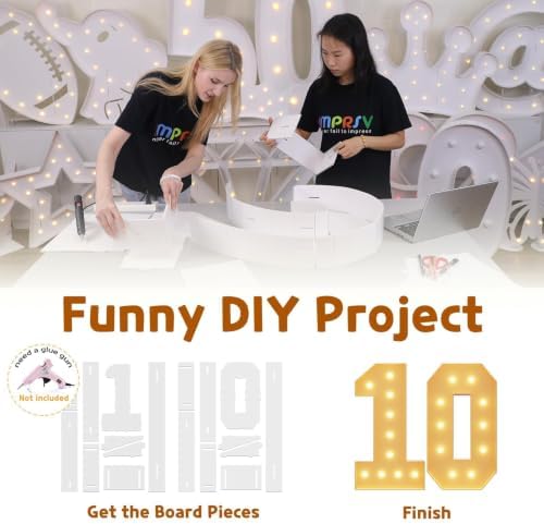imprsv 10 Marquee Numbers, 4FT Light Up Numbers for 10th Birthday Decor - Image 2