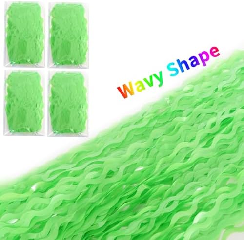 4 Pack Wavy Green Tinsel Backdrop Curtain - 3.3 ft x 6.6 ft Green Foil Fringe Curtains Photo Booth Prop Backdrop Streamer Birthday Party Decor - Image 4