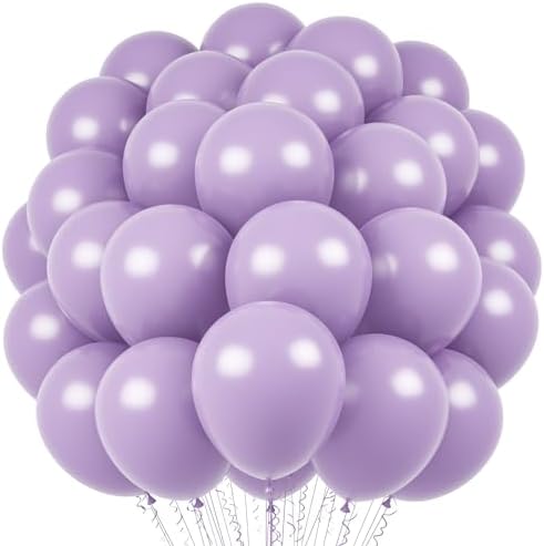 Voircoloria 66pcs Lilac Purple Faded Purple Latex Party Balloons, 12inch by Voircoloria