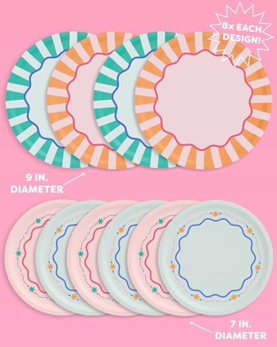 xo, Fetti 32 Italian Summer Paper Plates 9"+7" | Last Toast Coast Decor - Image 2
