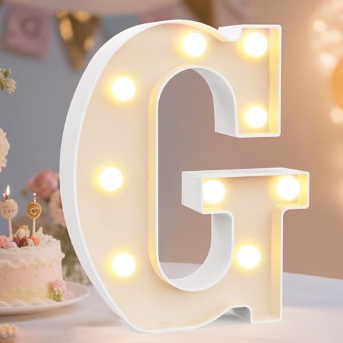 Pooqla LED Marquee Letter Lights Sign, Light Up Alphabet Letter for Home Party Wedding Decoration G by Pooqla