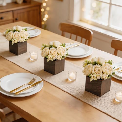 Dahey Small Mini Artificial Flower Table Centerpieces for Dining Room Decor - Image 4