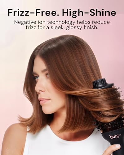 L'ANGE HAIR Le Volume 2-in-1 Titanium Blow Dryer Brush | Frizz Control Blowout Hair Dryer Brush for Drying and Styling | Volumizing Hot Air Styler for All Hairstyles | Oval Barrel | Black - 60mm - Image 4