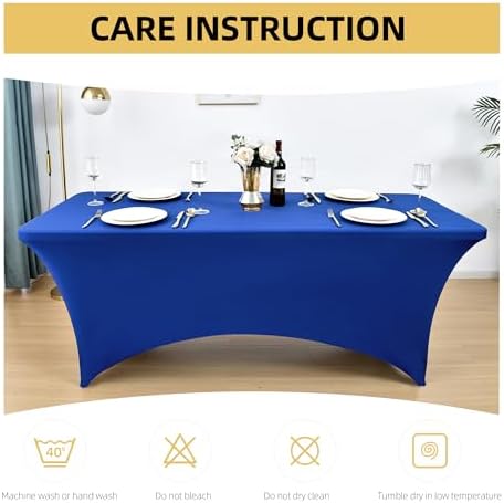 2-Pack 4ft Spandex Table Covers for Rectangular Folding Tables - Wrinkle Resistant Stretch Tight Table Cloths - Ultimate Fitted Table Protector for Parties, Banquet, and Wedding - Image 6