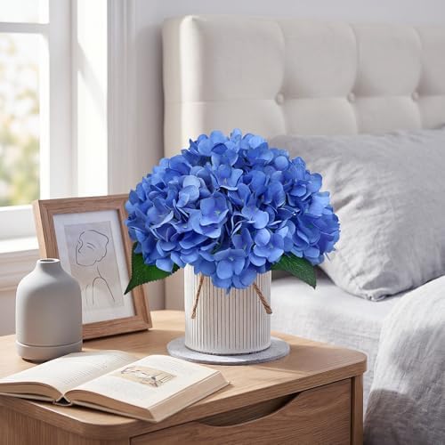 Set of 6 Artificial Flower Table Centerpieces (Blue, 6 X Flower Table Centerpieces) - Image 6