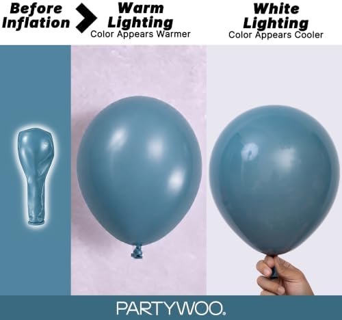 PartyWoo Slate Blue Balloons 50pcs Navy Dusty Blue Boho Neutral Color - Image 3