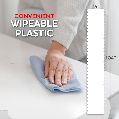 White Scallop Table Runner, Disposable Plastic, 5 Pack, 14x108in - Image 6