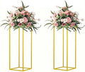 23.6inch 2 pcs Column Vases Gold Centerpieces for Table Metal Flower Stand Gold Wedding Centerpieces for Tables Party Floral Stands for Flowers by MEISHAONV